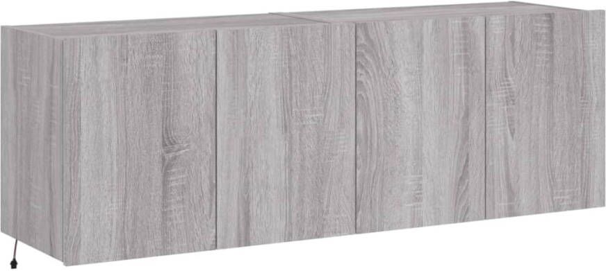 VidaXL -Tv-wandmeubels-met-LED-2-st-60x35x41-cm-grijs-sonoma-eiken - Foto 2