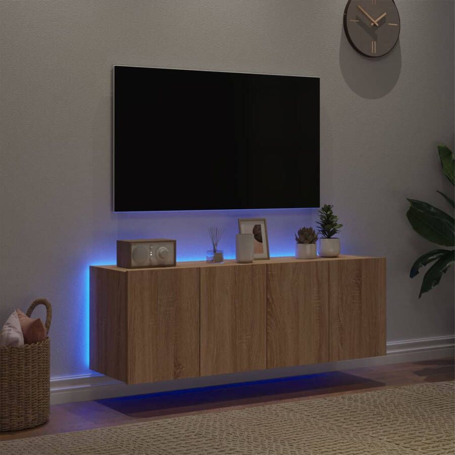VidaXL -Tv-wandmeubels-met-LED-2-st-60x35x41-cm-sonoma-eikenkleurig
