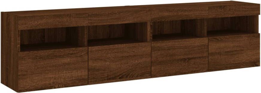 VidaXL -Tv-wandmeubels-met-LED-2-st-80x30x40-cm-bruineikenkleurig - Foto 2