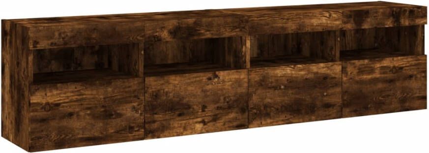 VidaXL -Tv-wandmeubels-met-LED-2-st-80x30x40-cm-gerookt-eikenkleurig - Foto 2