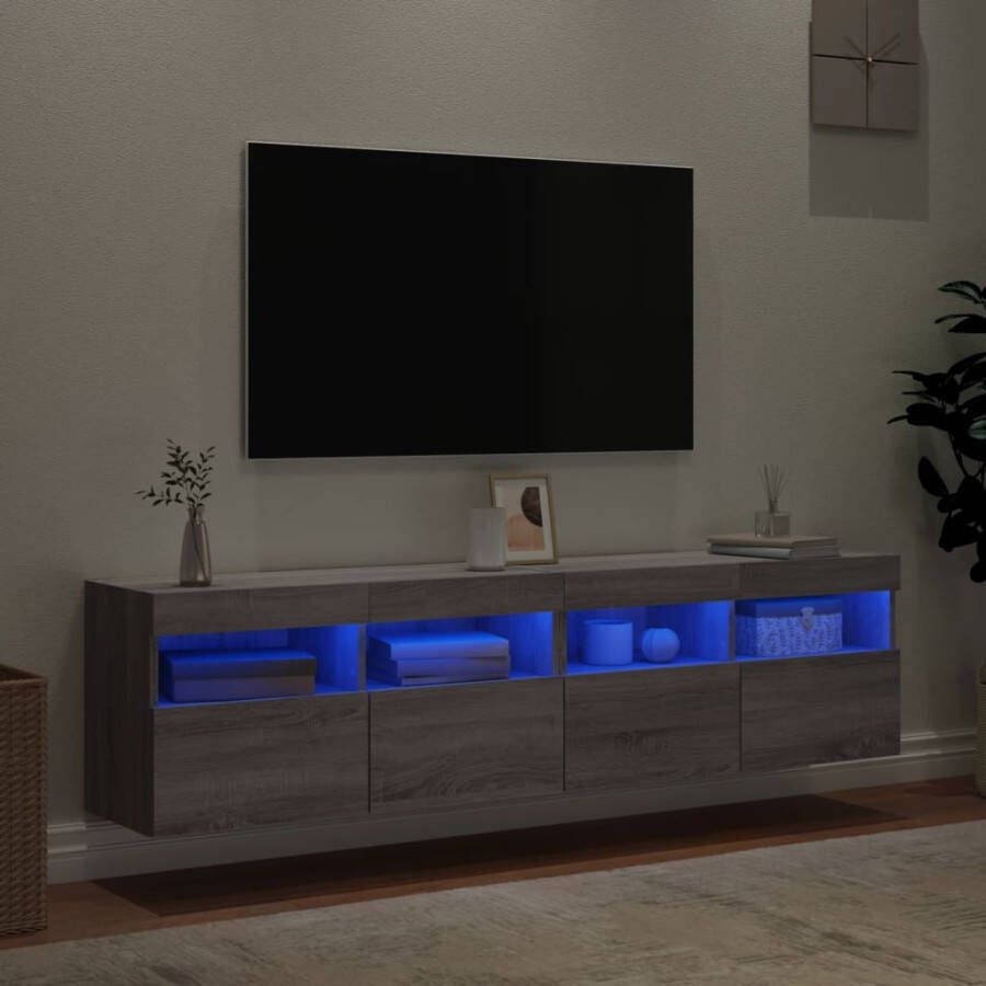 VidaXL -Tv-wandmeubels-met-LED-2-st-80x30x40-cm-grijs-sonoma-eikenkleur