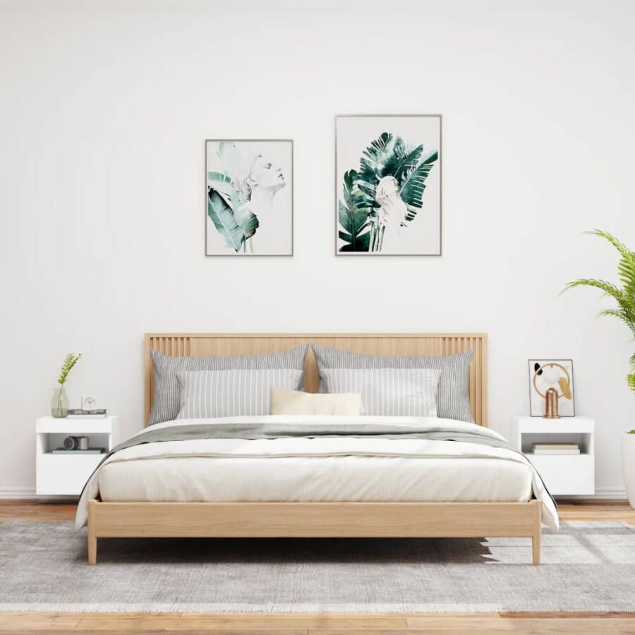 VidaXL -Tv-wandmeubels-met-LED-verlichting-2-st-40x30x40-cm-wit - Foto 2