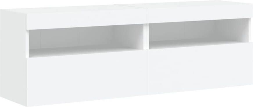 VidaXL -Tv-wandmeubels-met-LED-verlichting-2-st-60x30x40-cm-wit - Foto 2