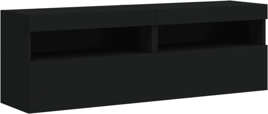 VidaXL -Tv-wandmeubels-met-LED-verlichting-2-st-60x30x40-cm-zwart - Foto 2