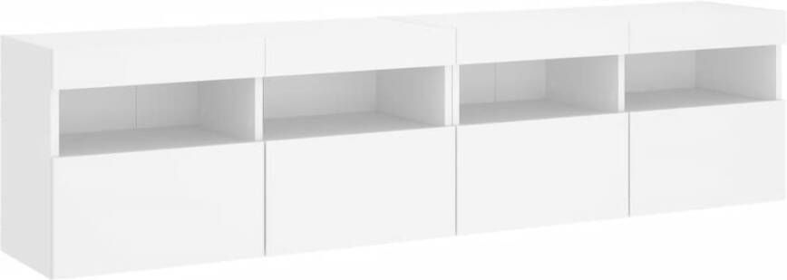 VidaXL -Tv-wandmeubels-met-LED-verlichting-2-st-80x30x40-cm-wit - Foto 2