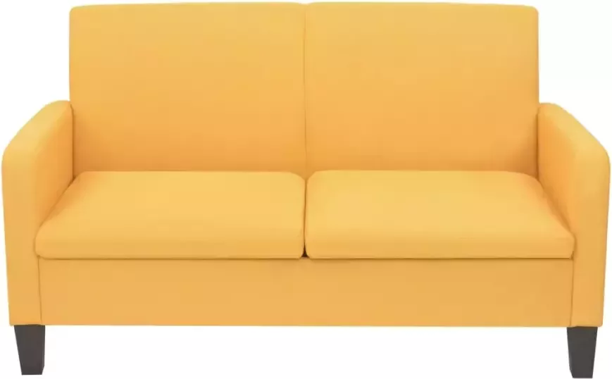 VidaXL -Tweezitsbank-135x65x76-cm-geel - Foto 4