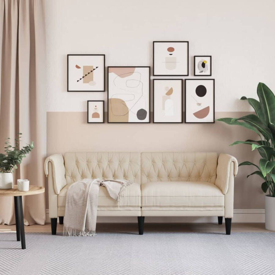 VidaXL -Tweezitsbank-Chesterfield-stijl-linnen