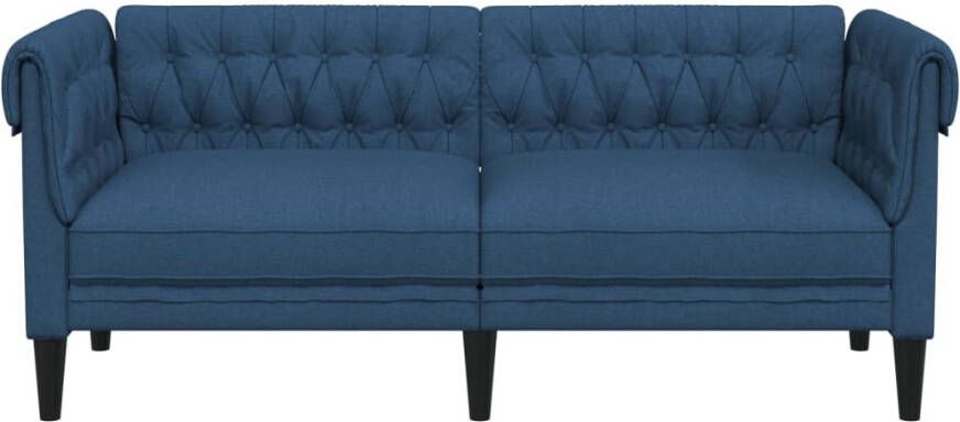 VidaXL -Tweezitsbank-Chesterfield-stijl-stof-blauw - Foto 5