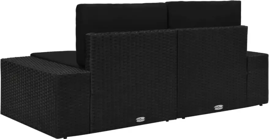 VIDAXL Tweezitsbank sectioneel poly rattan zwart - Foto 2