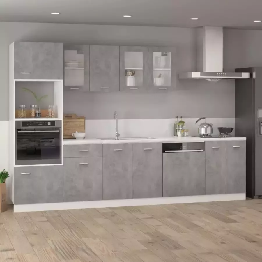 VidaXL Vaatwasserpaneel Lyon 59 5x3x67 cm bewerkt hout betongrijs