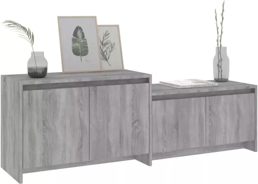 VidaXL -vidaL-Tv-meubel-146 5x35x50-cm-spaanplaat-grijs-sonoma-eikenkleurig - Foto 2