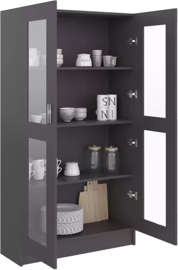 VIDAXL Vitrinekast 82 5x30 5x150 cm spaanplaat grijs