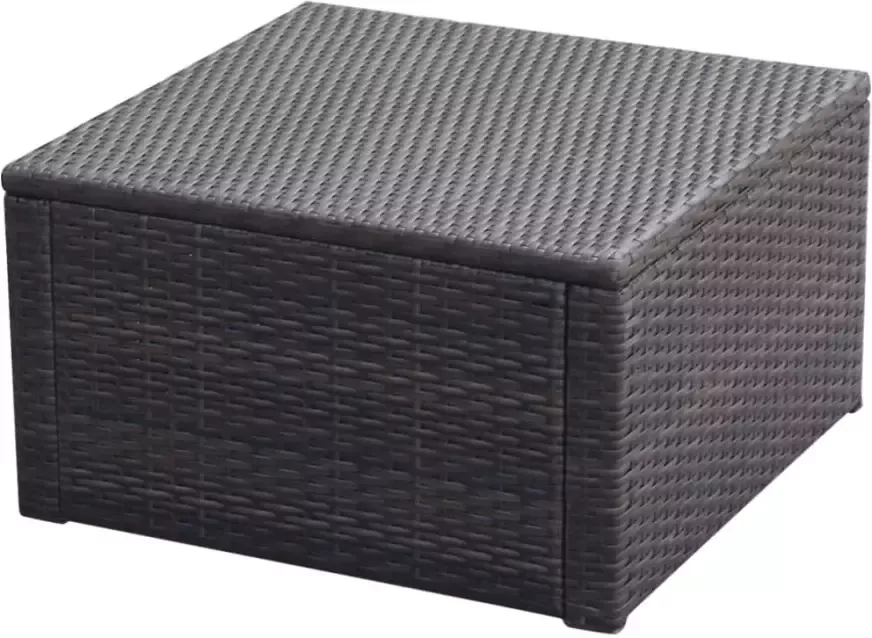 VidaXL -Voetenbank poef-bruin-53x53x30-cm-poly-rattan - Foto 2