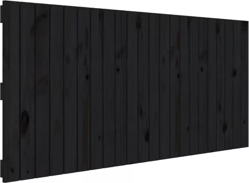 VIDAXL Wandhoofdbord 140x3x60 cm massief grenenhout zwart - Foto 2