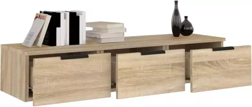 VIDAXL Wandkast 102x30x20 cm bewerkt hout sonoma eikenkleurig - Foto 4