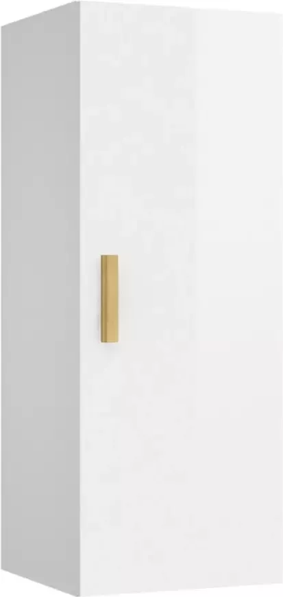 VIDAXL Wandkast 34 5x34x90 cm bewerkt hout hoogglans wit - Foto 5