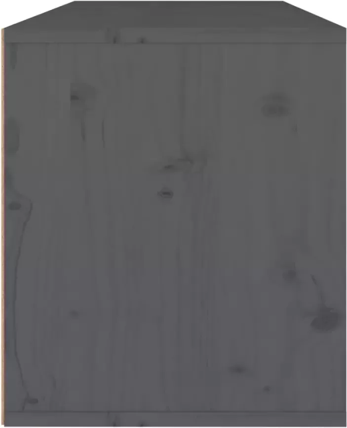 VIDAXL Wandkast 80x30x35 cm massief grenenhout grijs