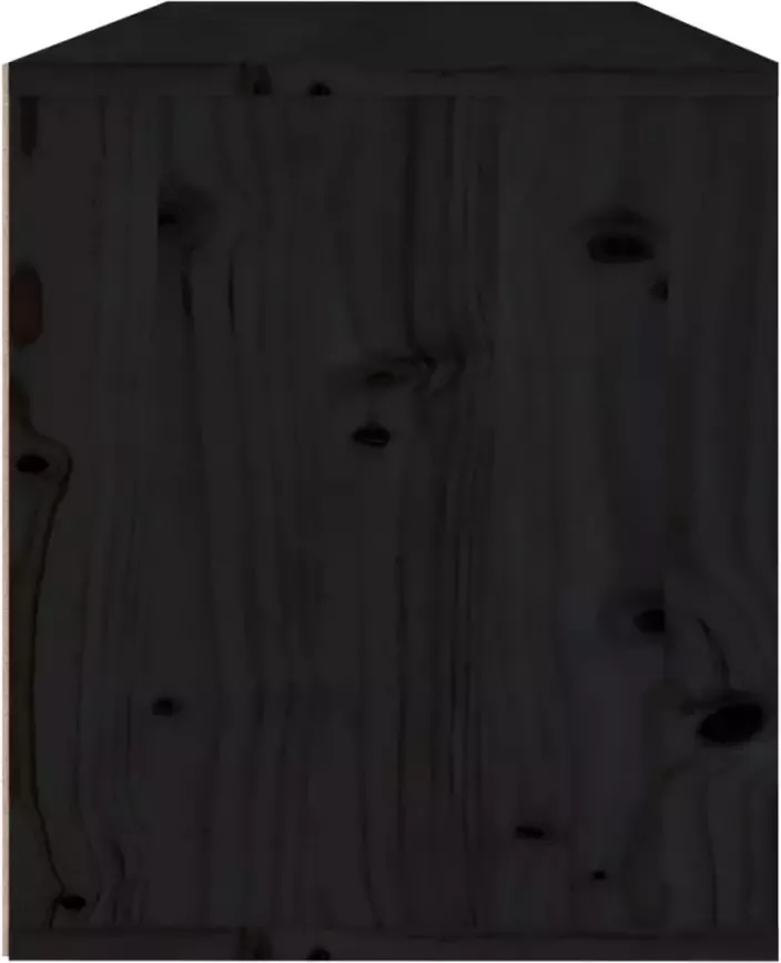 VIDAXL Wandkast 80x30x35 cm massief grenenhout zwart - Foto 4