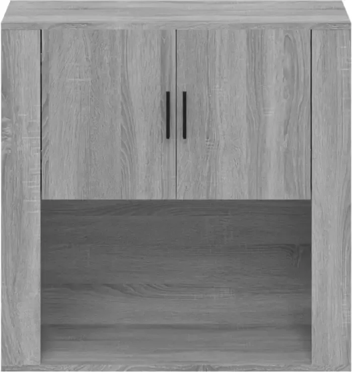 VidaXL -Wandkast-80x33x80-cm-bewerkt-hout-grijs-sonoma-eikenkleurig - Foto 4