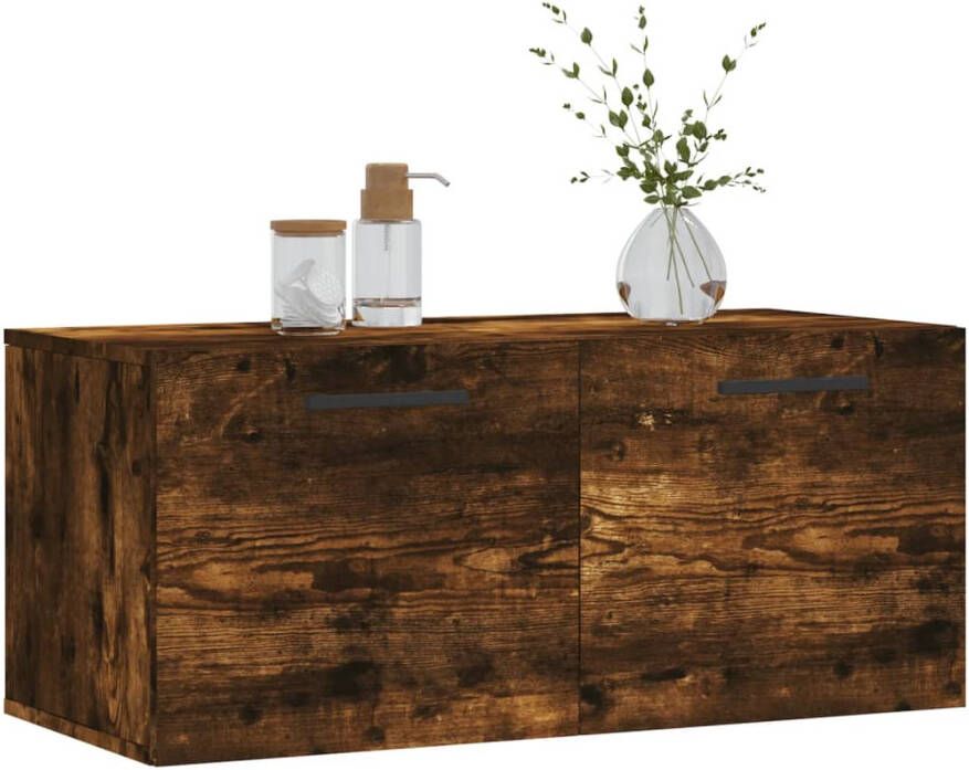 Prolenta Premium INFIORI Wandkast 80x36 5x35 cm bewerkt hout gerookt eikenkleurig - Foto 4