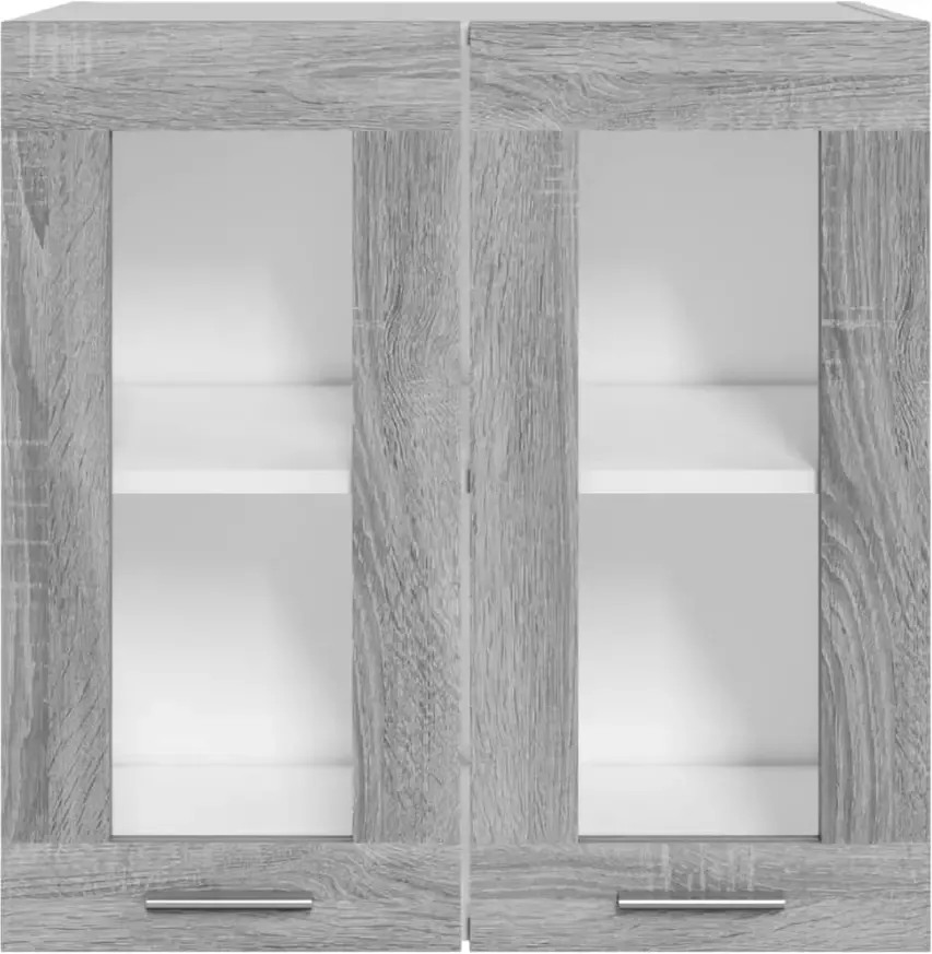 VidaXL -Vitrinekast-hangend-60x31x60-cm-bewerkt-hout-grijs-sonoma-eiken - Foto 4