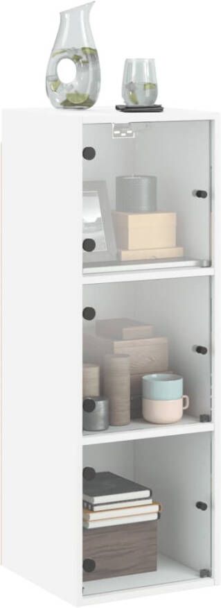 VidaXL -Wandkast-met-glazen-deuren-35x37x100-cm-wit - Foto 4