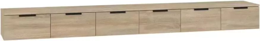 VIDAXL Wandkasten 2 st 102x30x20 cm bewerkt hout sonoma eikenkleurig - Foto 4