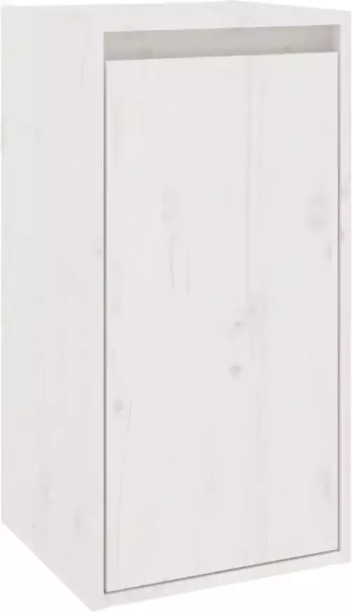 VIDAXL Wandkasten 2 st 30x30x60 cm massief grenenhout wit - Foto 2