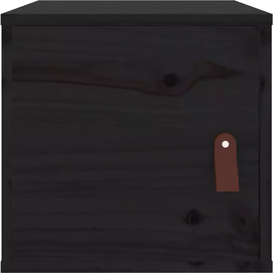 VIDAXL Wandkasten 2 st 31 5x30x30 cm massief grenenhout zwart - Foto 3