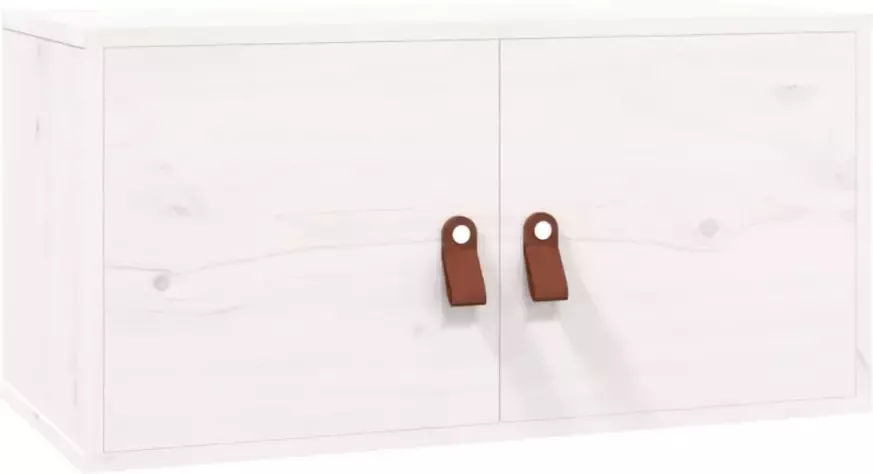VIDAXL Wandkasten 2 st 60x30x30 cm massief grenenhout wit