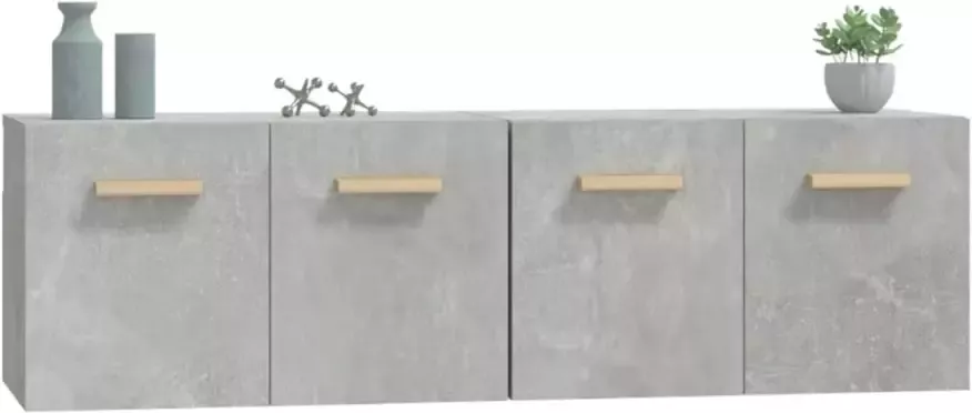 VIDAXL Wandkasten 2 st 60x36 5x35 cm bewerkt hout betongrijs