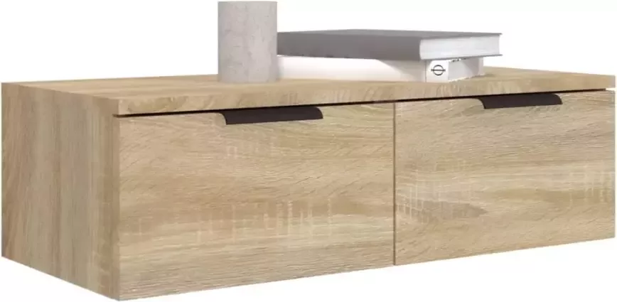 VidaXL Wandkasten 2 st 68x30x20 cm bewerkt hout sonoma eikenkleurig - Foto 4