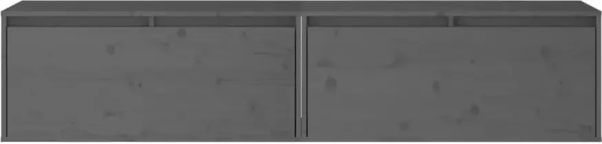 VIDAXL Wandkasten 2 st 80x30x35 cm massief grenenhout grijs - Foto 5