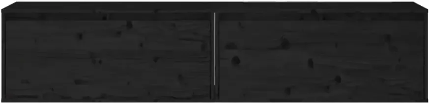 VIDAXL Wandkasten 2 st 80x30x35 cm massief grenenhout zwart - Foto 4