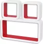 VidaXL Wandplanken kubus 6 st wit en rood - Thumbnail 4