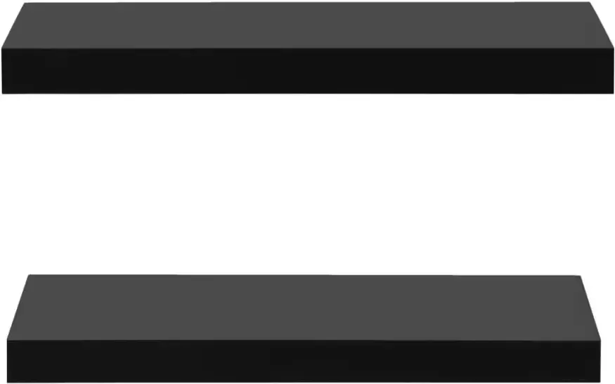 VIDAXL Wandplanken zwevend 2 st 40x20x3 8 cm zwart - Foto 2
