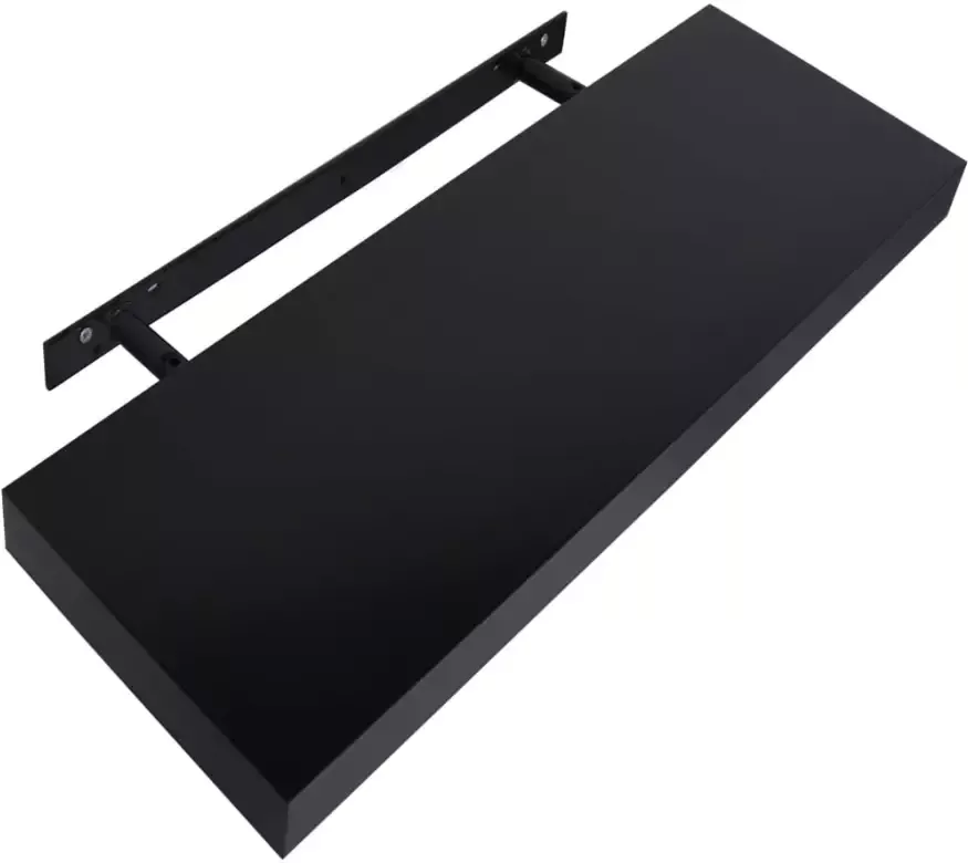 VIDAXL Wandplanken zwevend 2 st 40x20x3 8 cm zwart - Foto 1
