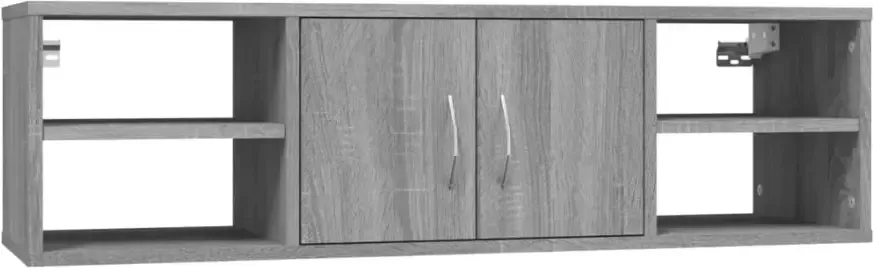 VIDAXL Wandschap 102x30x29 cm bewerkt hout grijs sonoma eikenkleurig - Foto 3