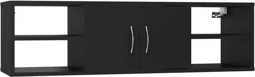 VIDAXL Wandschap 102x30x29 cm bewerkt hout zwart - Foto 3