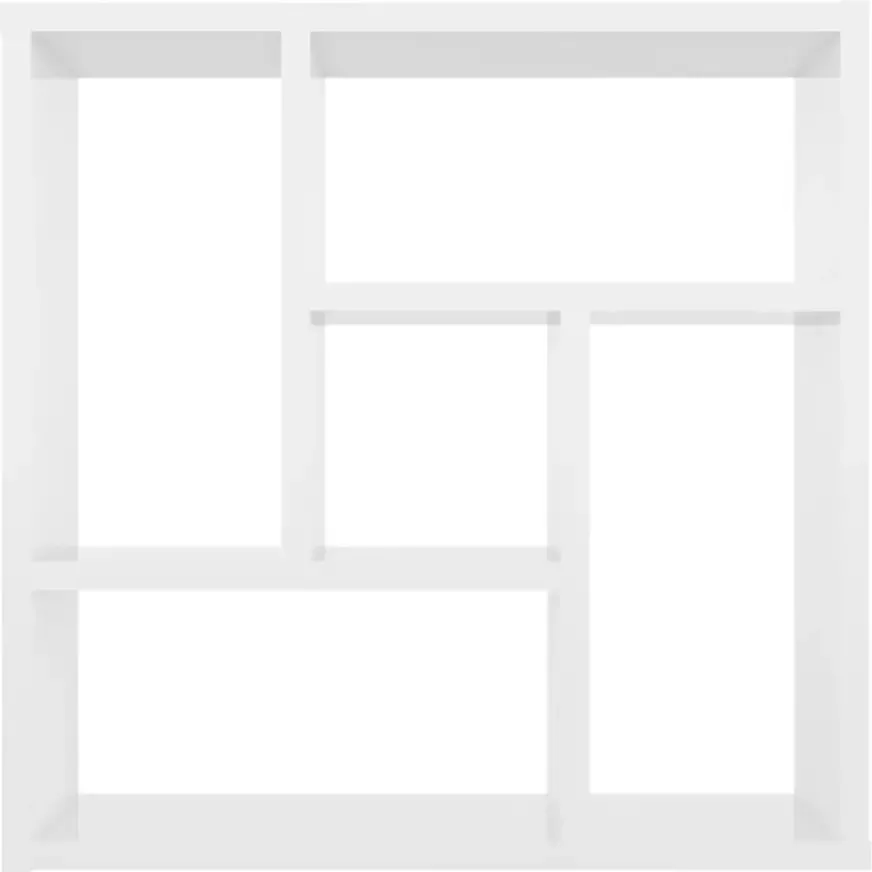 VIDAXL Wandschap 45 1x16x45 1 cm spaanplaat hoogglans wit