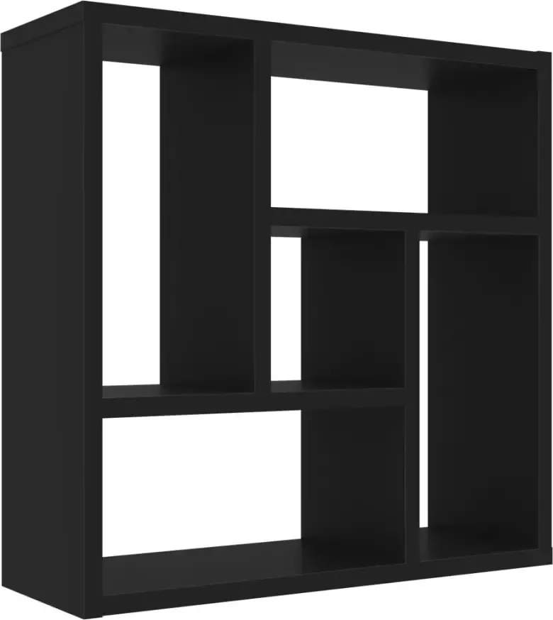 VIDAXL Wandschap 45 1x16x45 1 cm spaanplaat zwart