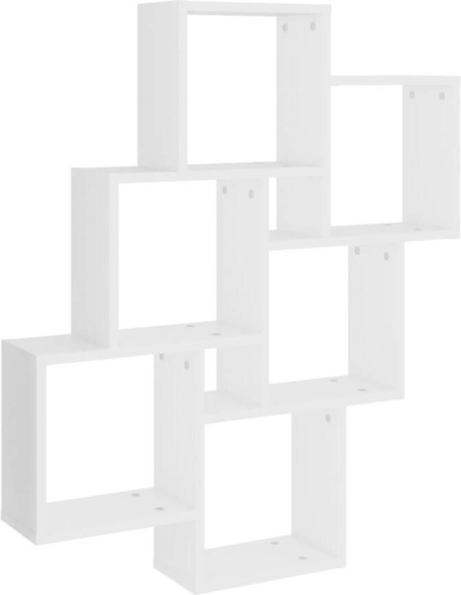 VIDAXL Wandschap kubus 78x15x93 cm bewerkt hout wit - Foto 3