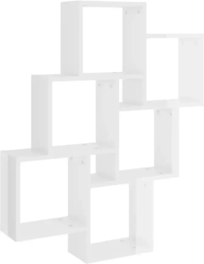 VIDAXL Wandschap kubus 78x15x93 cm spaanplaat hoogglans wit - Foto 3