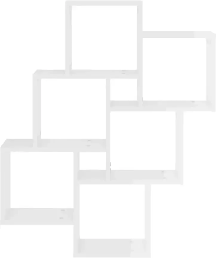 VIDAXL Wandschap kubus 78x15x93 cm spaanplaat hoogglans wit - Foto 1