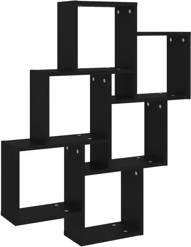 VIDAXL Wandschap kubus 78x15x93 cm spaanplaat zwart - Foto 3