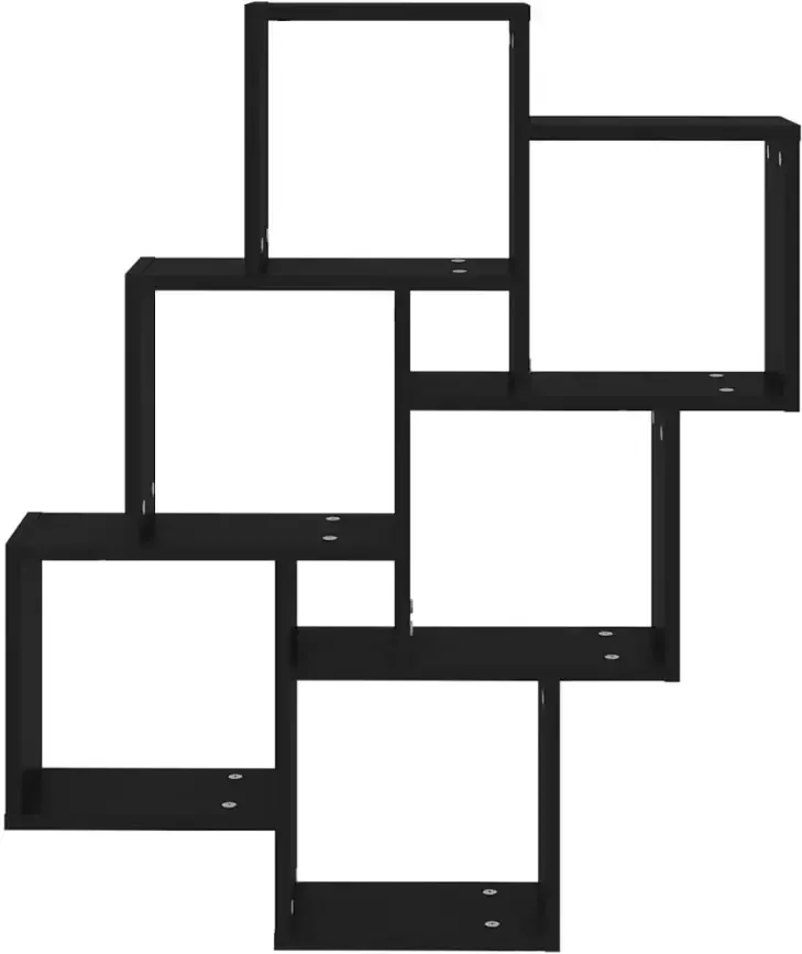 VIDAXL Wandschap kubus 78x15x93 cm spaanplaat zwart