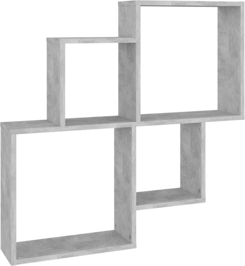 VIDAXL Wandschap kubus 80x15x78 5 cm bewerkt hout betongrijs - Foto 2