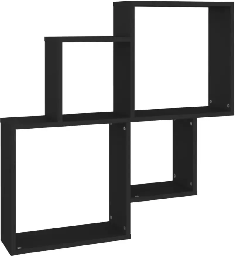 VIDAXL Wandschap kubus 80x15x78 5 cm spaanplaat zwart - Foto 3