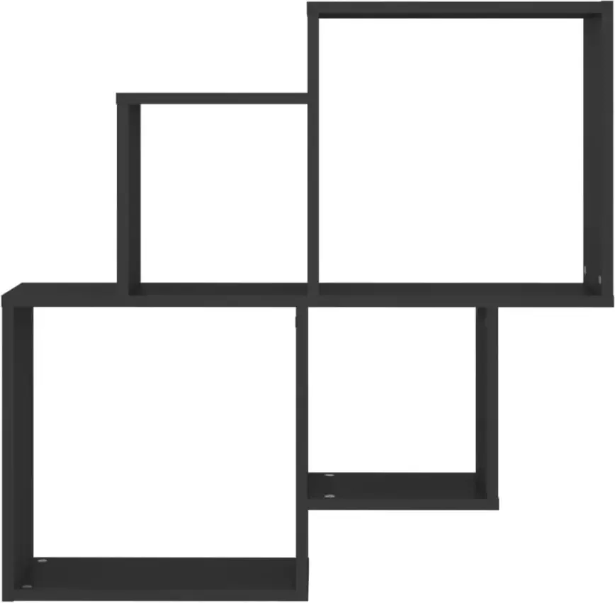 VIDAXL Wandschap kubus 80x15x78 5 cm spaanplaat zwart - Foto 2