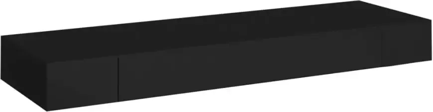 VIDAXL Wandschap met lade zwevend 80x25x8 cm zwart - Foto 2